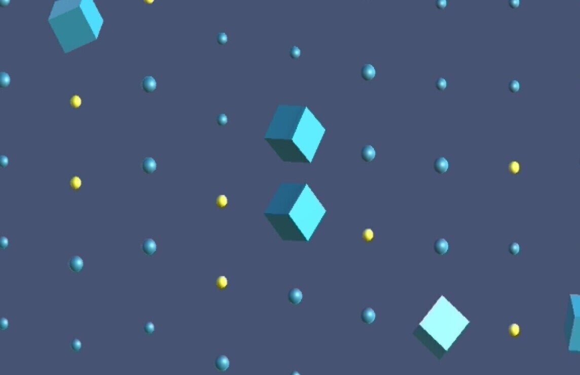 A. Elements keep moving down like raindrops